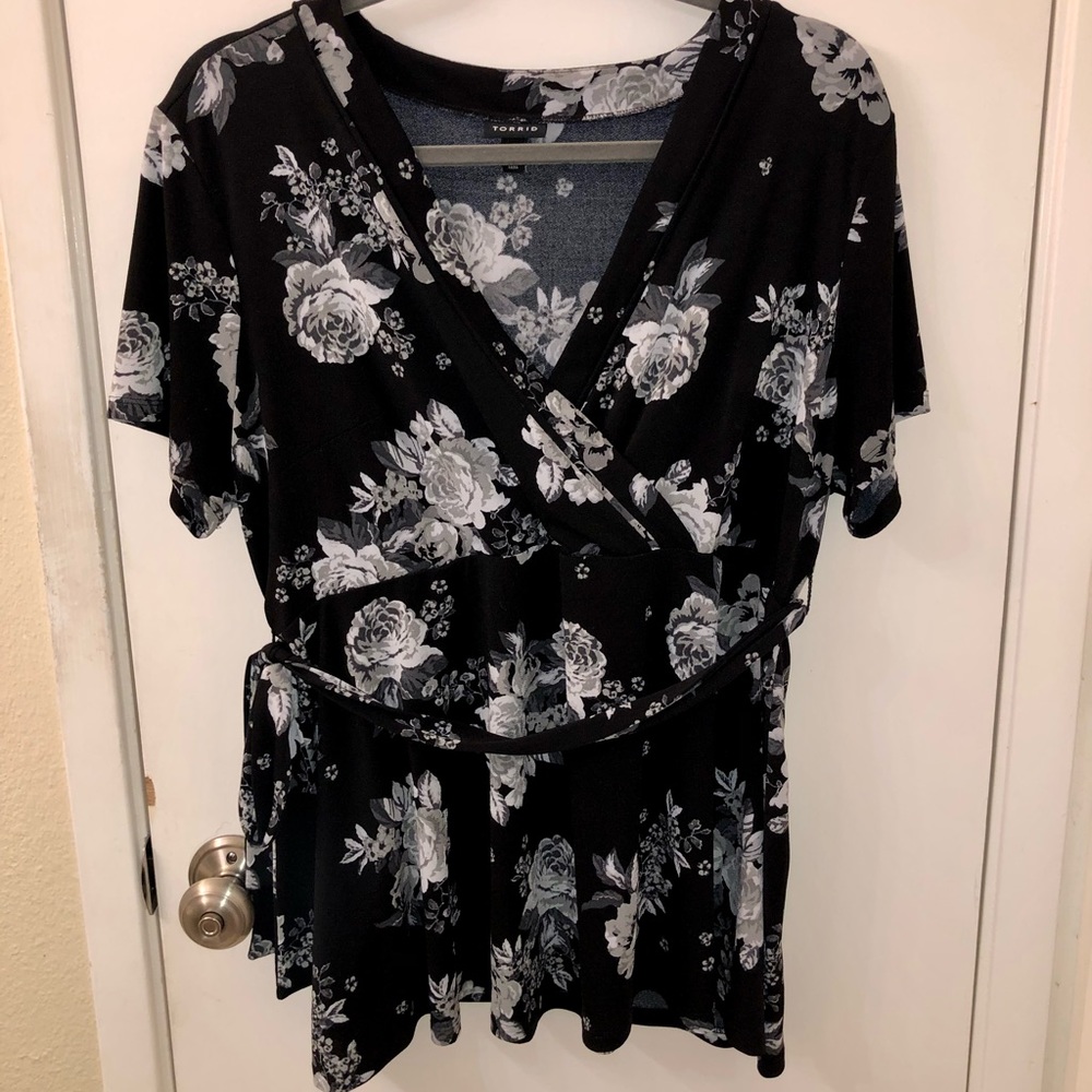 Faux wrap style shirt